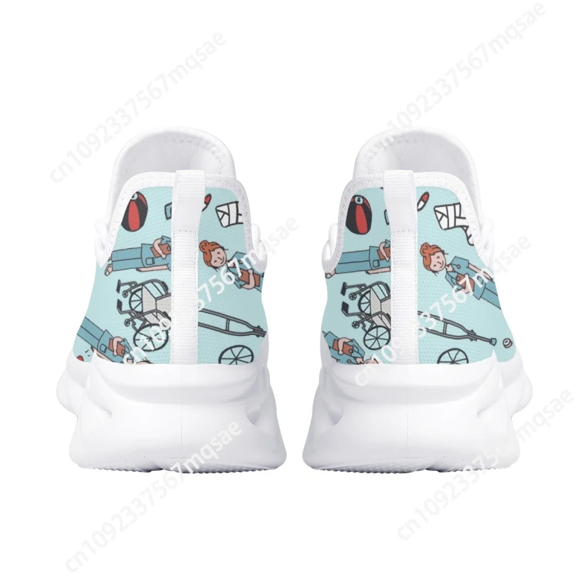 Custom 2023 Lace-up Sneakers Nurse Surgical Shoes Casual Flat Shoes Hospital Working Outdoor Non-Slip Walking Shoes Tennis