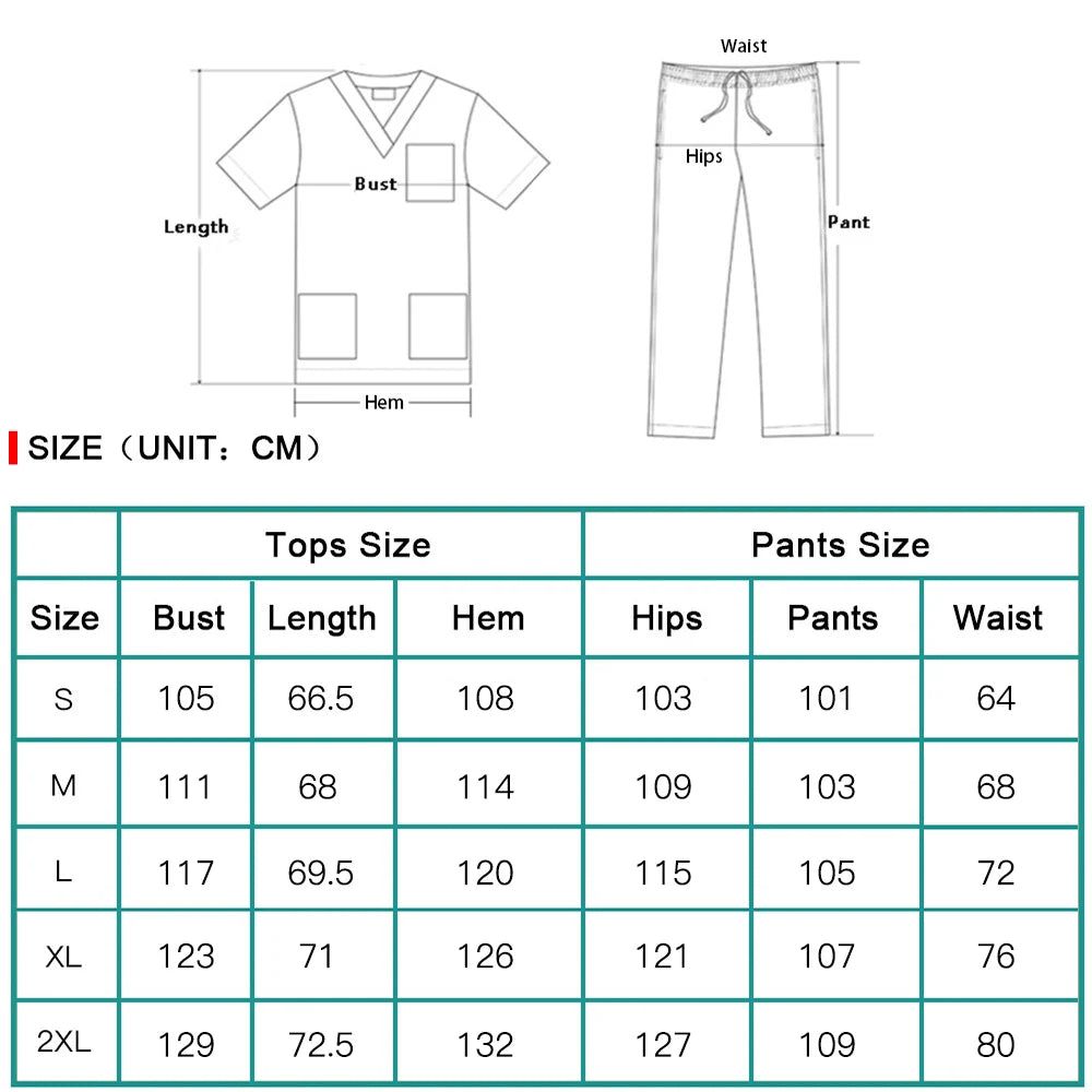 Blue Hospital Uniform Soft Elastic Fabric Clinic Workwear Operating RoomTop Pants Surgical Clothes Medical Scrub Set Jogger Suit