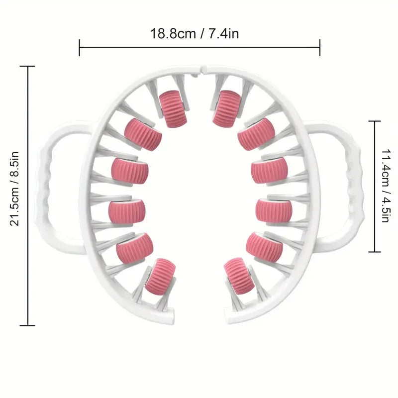 12-Wheel 360° Muscle Roller, Leg Massager for Calves, Legs, Arms, Tennis & Golfer's Elbow - Trigger Point Release, Fat Burner