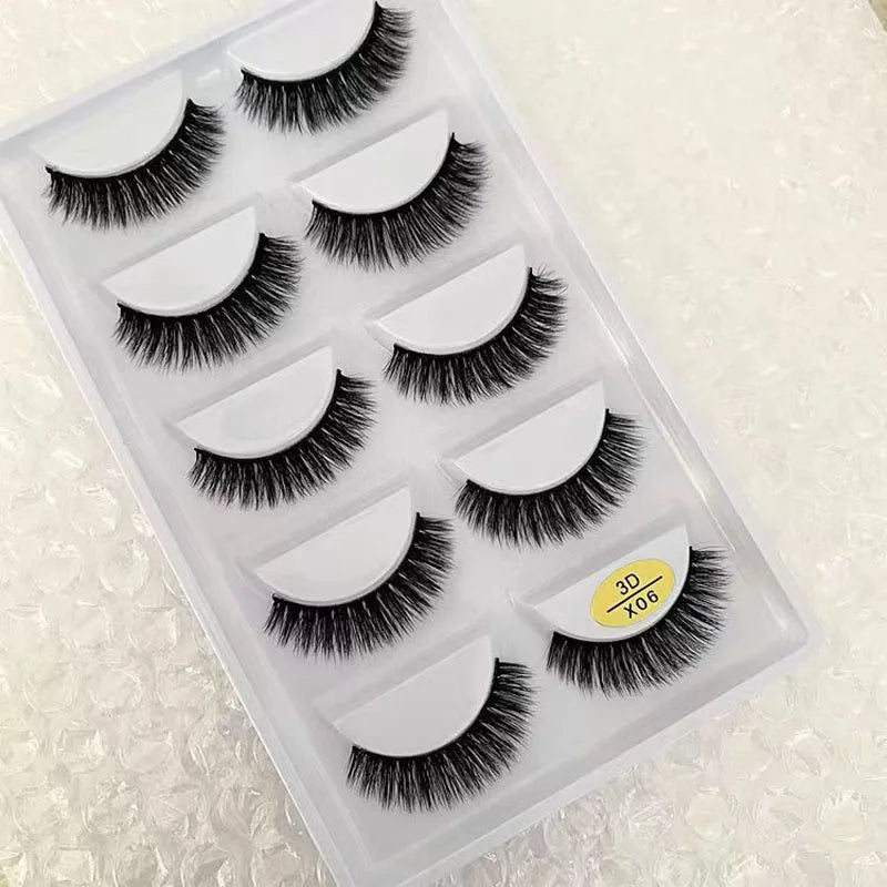 40 Style 5Pairs Natural 3D Mink Eyelashes False Eyelashes Makeup Fake Eye Lashes Faux Cils Make Up Beauty Tools Wholesale 3D-X08