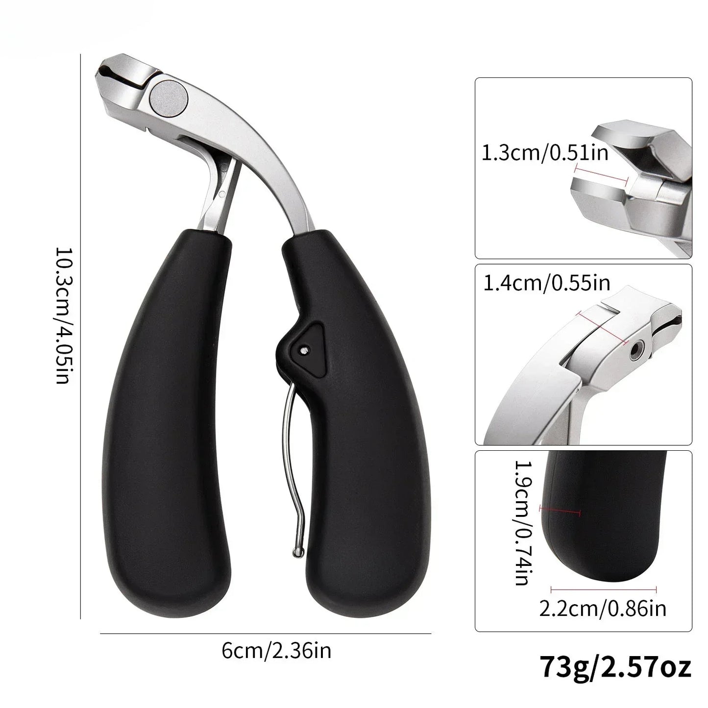 Curved Nail Clippers with Large Opening Three Times Anti-splash Storage Nail Clippers for The Elderly Thick Toenails Heavy Duty