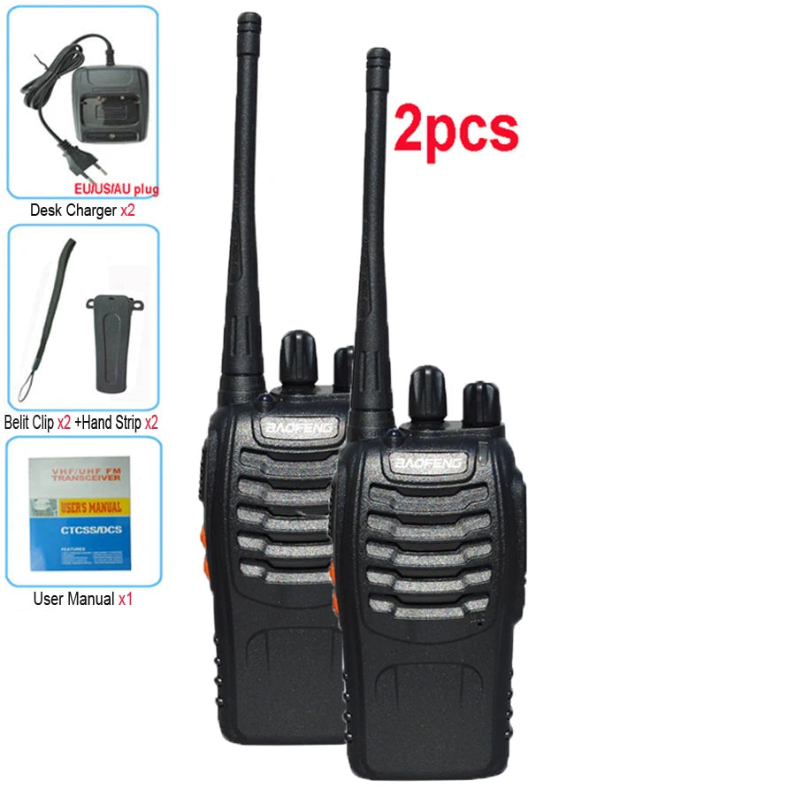 2Pcs/lot Baofeng BF-888S Walkie Talkie Frequency Long Range Portable UHF Ham Two Way Radio Receiver Transmitter Transceiver