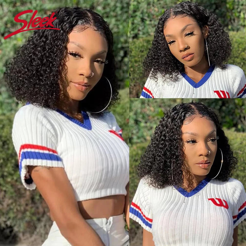 Sleek Brazilian P4/30/27 Jerry Curl Bob Wigs Nature Remy Black Dark Human Hair Bob Wigs Water Wave Lace Front Part Highlight Wig