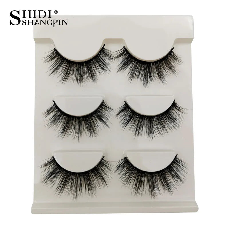 Manga Lashes 5 Pairs Anime Cosplay Faux Mink Lashes Korean Natural short Full Strip Lashes Clear Band Soft Eyelashes Extension