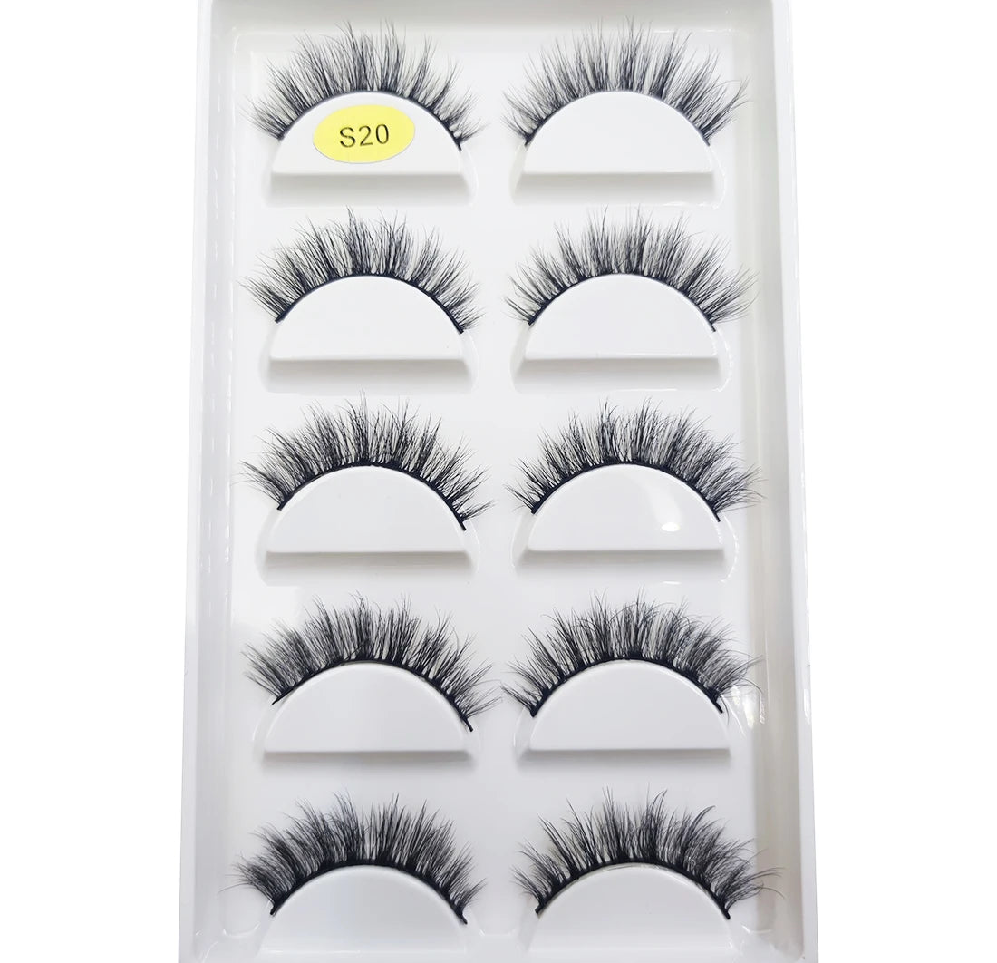 5 Pairs 3D Natural False Eyelashes Makeup Mink Eyelash Fake Eye Lashes Faux Cils Make Up Beauty Maquillaje Tools H13 Mini Cat