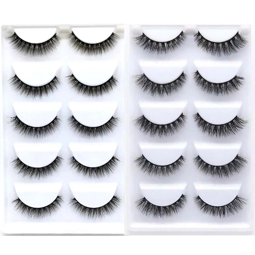 NEW 38 Style 5 Pairs Eyelash Natural 3D Mink False Eyelashes Makeup Fake Eye Lashes Faux Cils Make Up Beauty Tools Wholesale