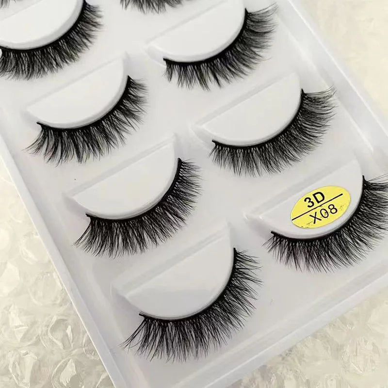 40 Style 5Pairs Natural 3D Mink Eyelashes False Eyelashes Makeup Fake Eye Lashes Faux Cils Make Up Beauty Tools Wholesale 3D-X08