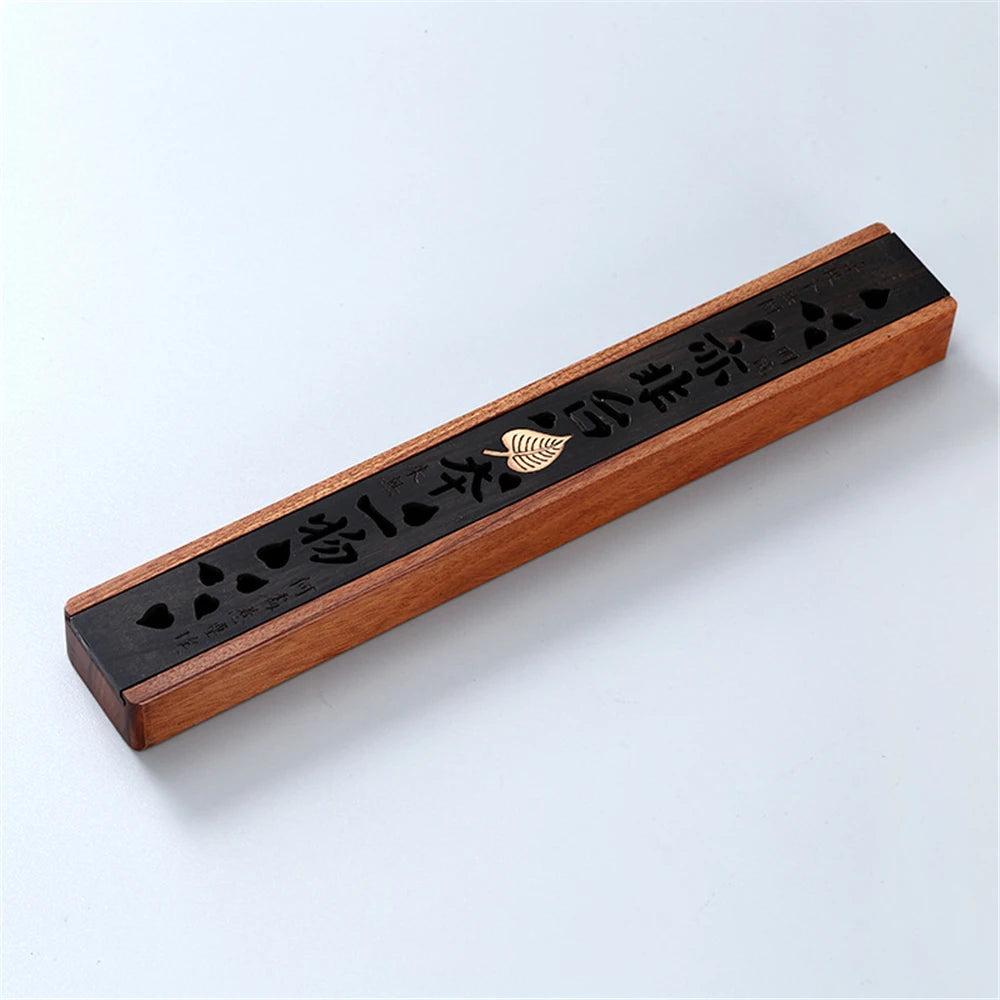 Joss Stick Box The Prajna Paramita Sutra Recumbent Incense Burner Line Incense Censer Vintage Sandalwood Scripture Ebony Wood