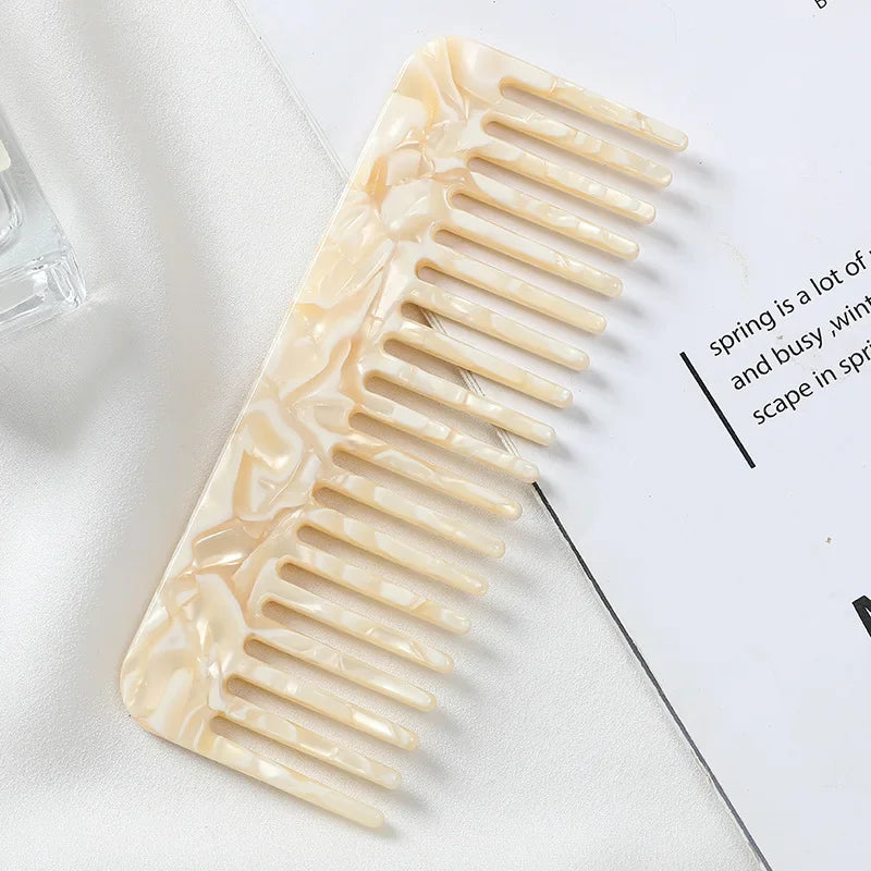 Acetate Hair Combs Wide Large Tooth Pocket Hair Comb Anti-static Hairdressing Tools Massage Hairbrush Colorful Hair Styling Tool