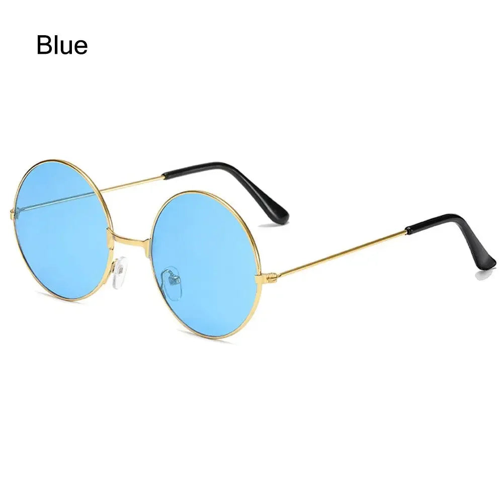 2022 Fashion Retro Round Hippie Sunglasses Circle Metal Sunglasses for Women Men Disco Party Glasses