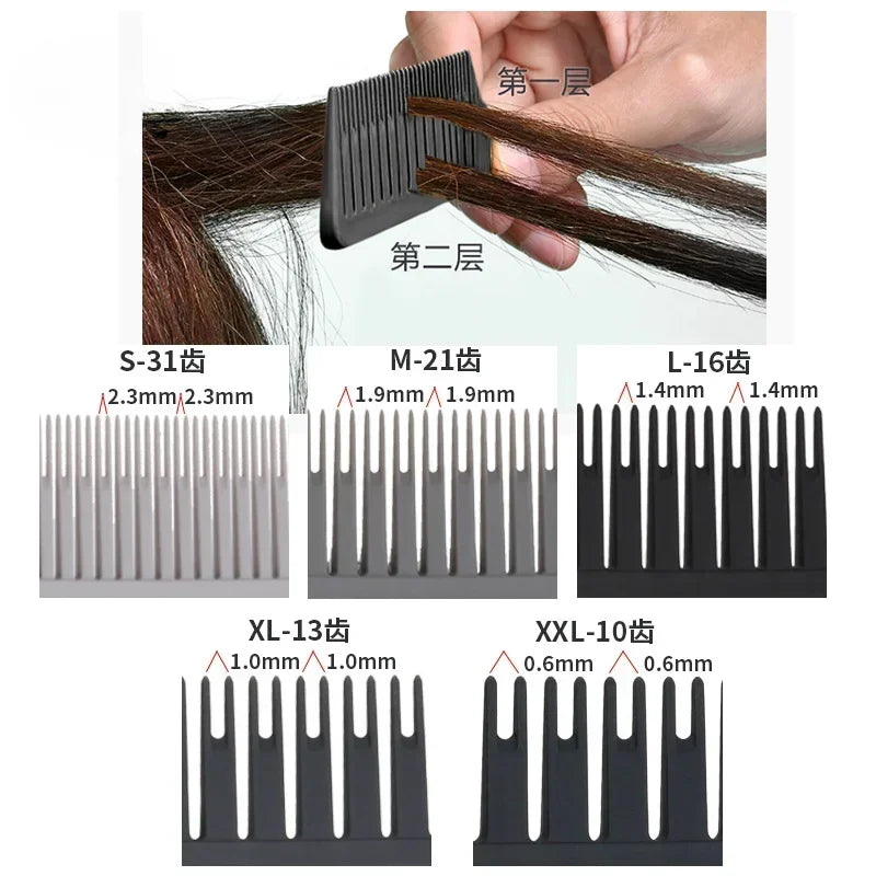 5pcs Hairbrush Hair Styling Combs Tailed Comb Set Coloring Dyeing Comb Salon Tool Sectioning Highlighting Weaving Cutting Comb