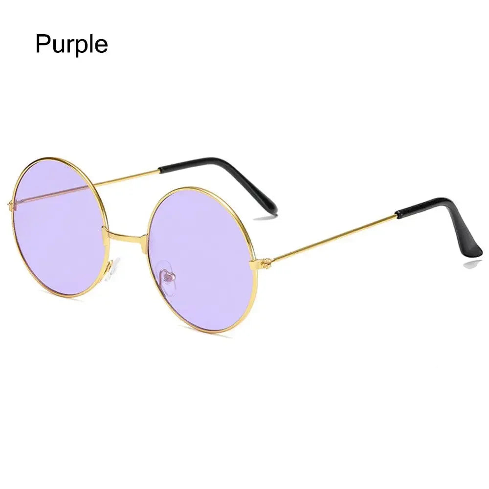 2022 Fashion Retro Round Hippie Sunglasses Circle Metal Sunglasses for Women Men Disco Party Glasses