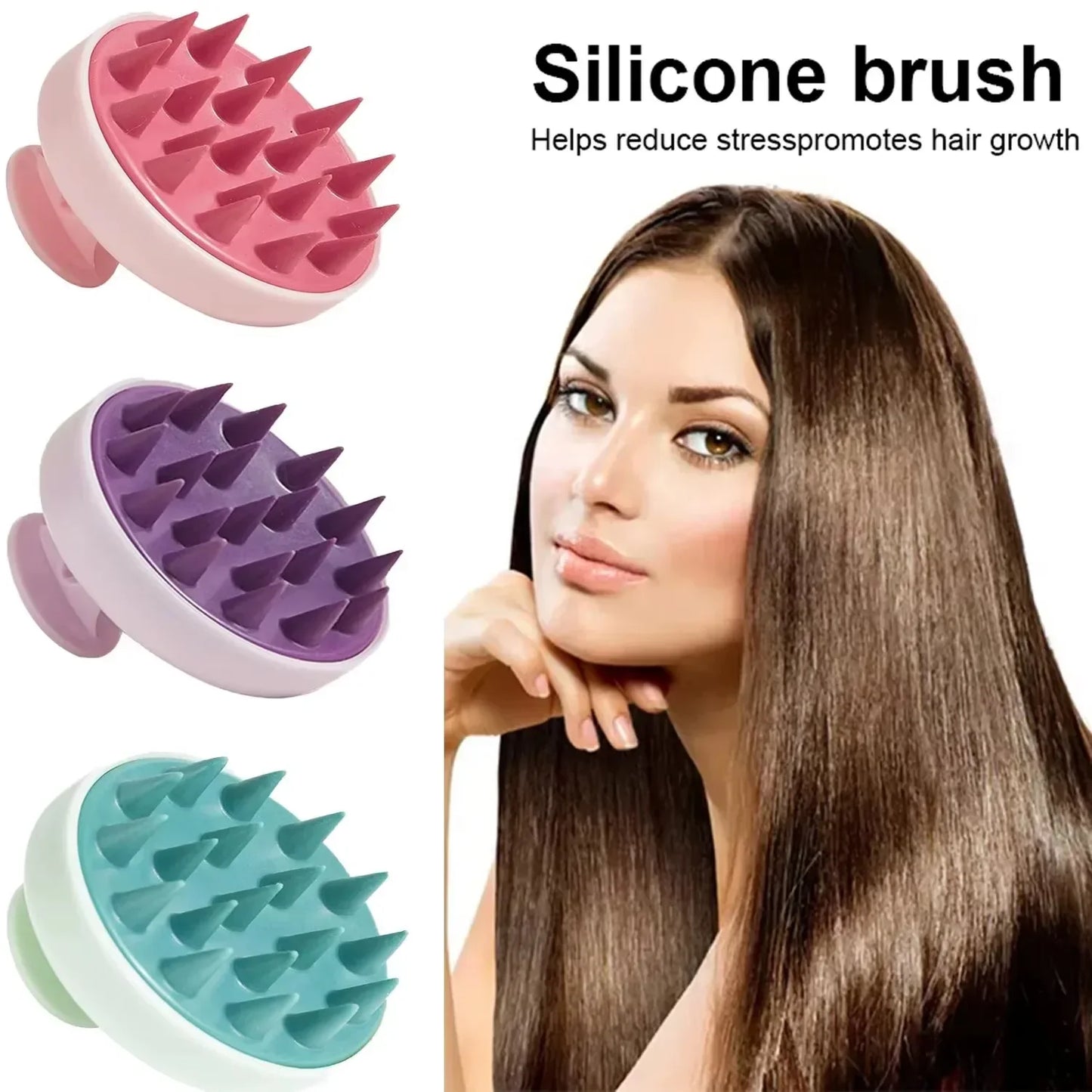 1pc Silicone Shampoo Brush Head Scalp Massage Comb Hair Washing Combs Bath Shower Body Massage Brushes Salon Hairdressing Tools