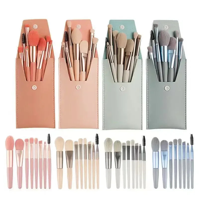 8Pcs Professional Makeup Brushes Set Mini Cosmetic Powder Eye Shadow Foundation Blush Blending Concealer Beauty Make Up Tools