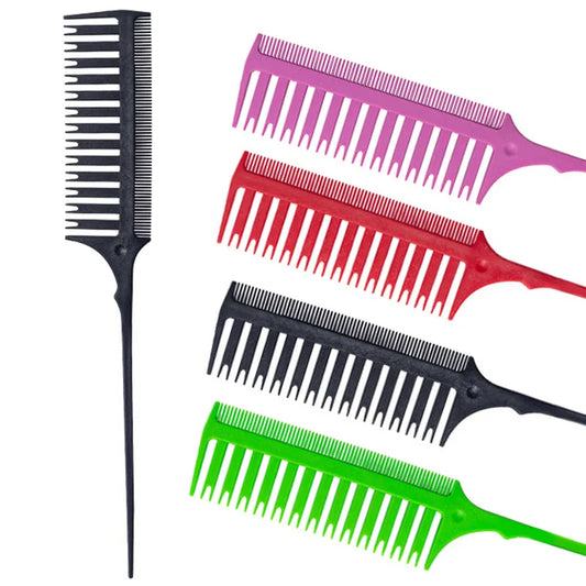 Tip-tail Hair Dyeing Comb Double-side Hair Partition Highlighting Comb Hairdressing Hair Brush Salon Cutting Styling Accessories