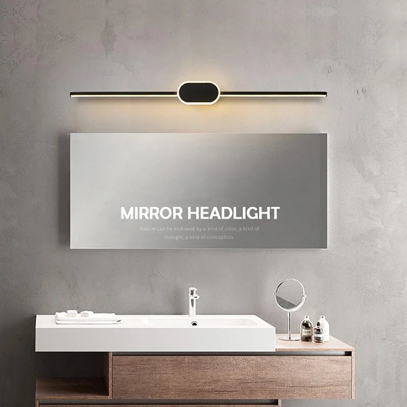 Modern Bathroom Wall Lamp Black White Aluminum LED Strip Bathroom Mirror Lamp Bathroom Bath Lamp Mirror LED Light Make Up Light