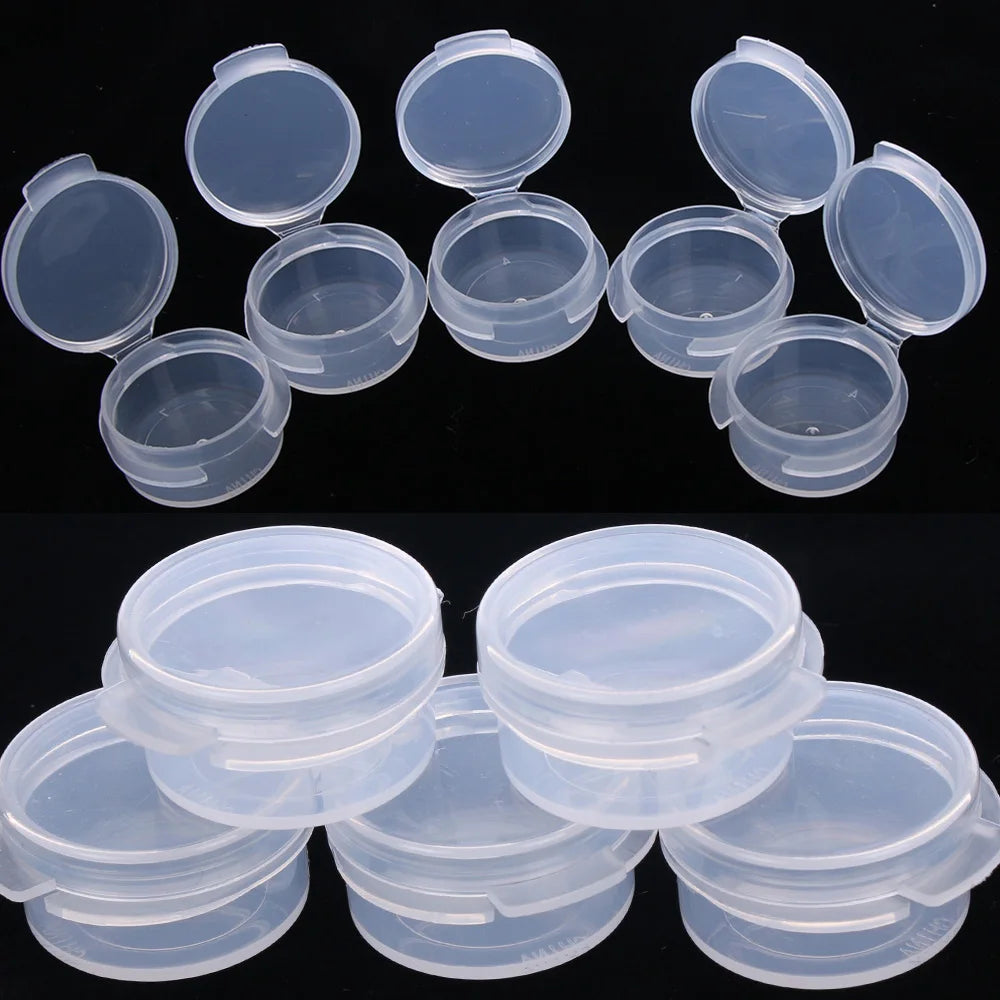 5pc Clear Make Up Jars For Mini Sample Bottle Sealing Pot Face Cream Container Plastic Transparent Cosmetic Case Portable Box