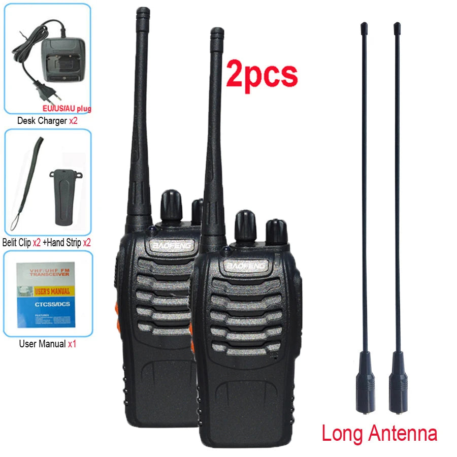 2Pcs/lot Baofeng BF-888S Walkie Talkie Frequency Long Range Portable UHF Ham Two Way Radio Receiver Transmitter Transceiver