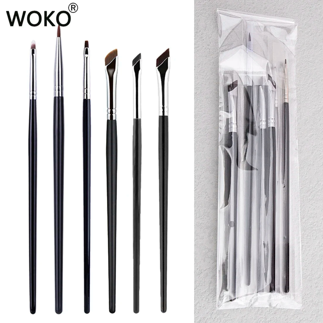 5/6PCS Thin Gel Eyeliner Makeup Brushes Eyeliner Brush Sets Flat Top Eyeliner Concealer Brush Eye Liner Detailed Make Up Tool