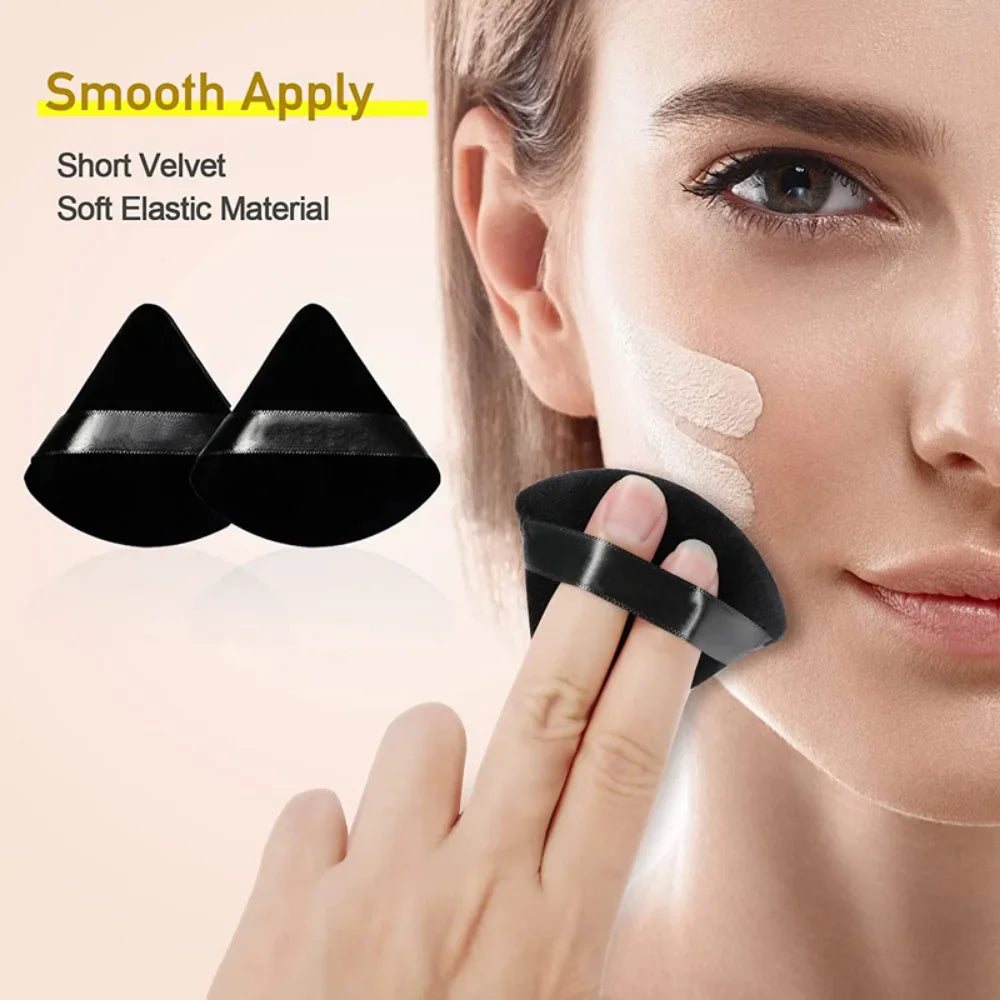 2/6Pcs Triangle Powder Puff Face Makeup Sponge Soft Velvet Cosmetic Puff Blender Beauty Foundation Sponge Make Up Accessories