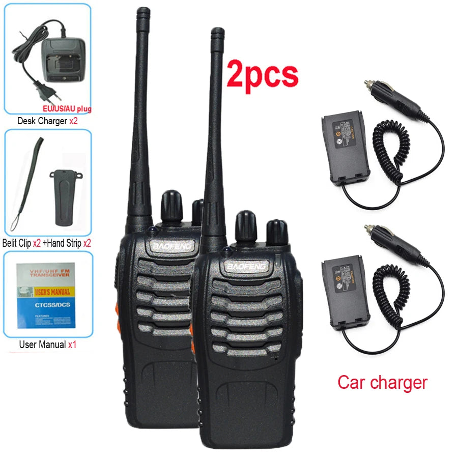 2Pcs/lot Baofeng BF-888S Walkie Talkie Frequency Long Range Portable UHF Ham Two Way Radio Receiver Transmitter Transceiver