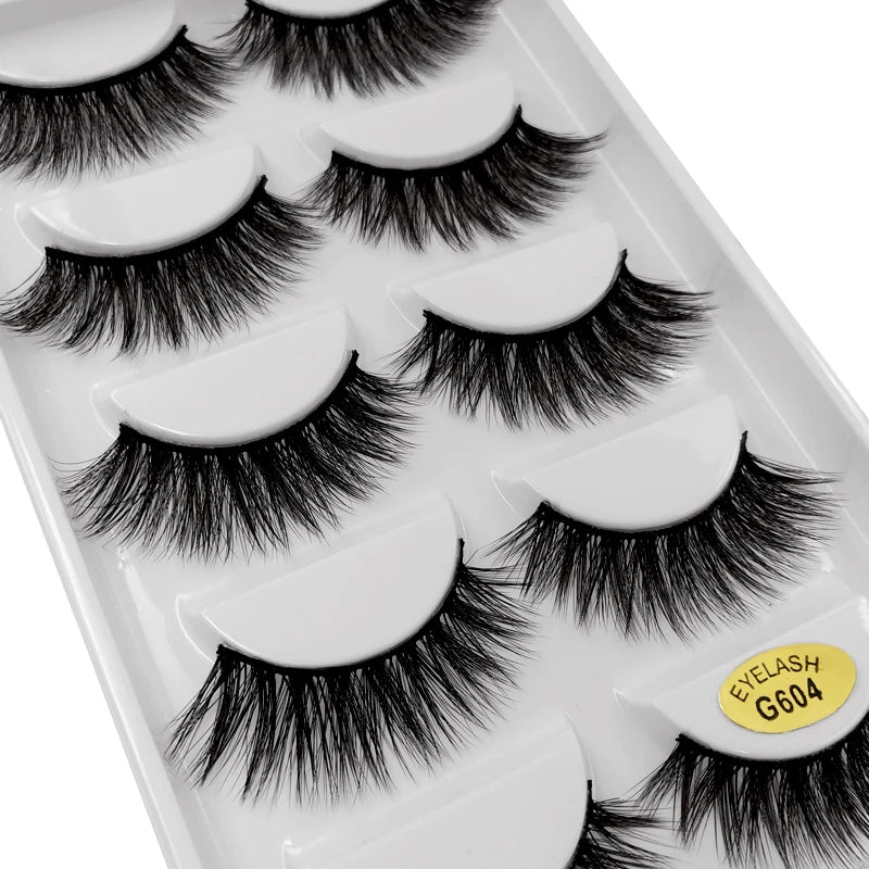 5 Pairs Eyelashes 3d Mink Lashes Eyelash Extension Natural False Eyelashes Volume Lashes Maquillaje Mink Eyelashes Makeup Cilios