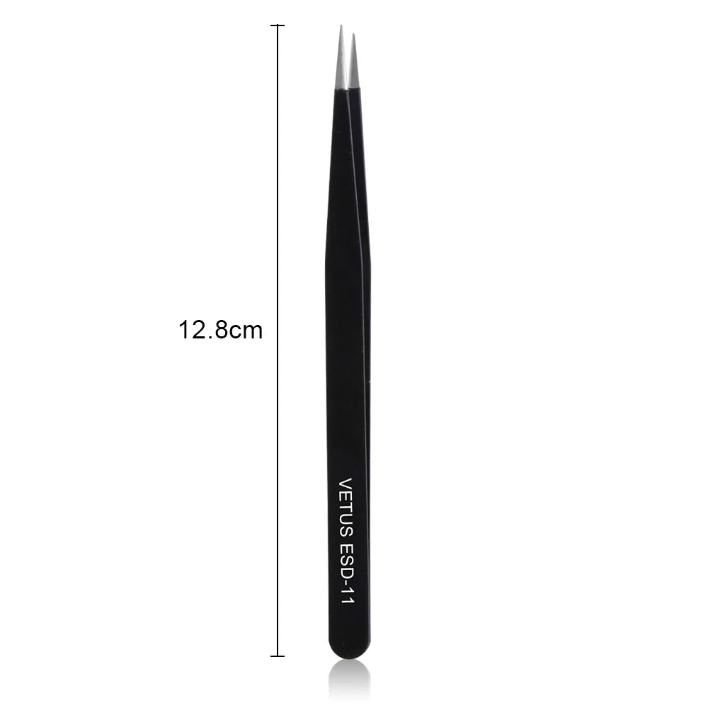 VETUS Stainless Steel Eyebrow Tweezer False Eyelash Extension Tweezers Auxiliary Repair Hyperfine Lashes Tools Make Up Tweezers