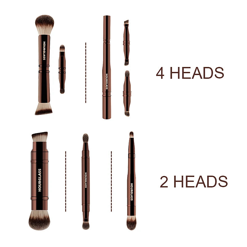 HOURGLASS 4/2 head multifunction hidden makeup brush, for powder foundation concealer eye shadow，good for travel and gift