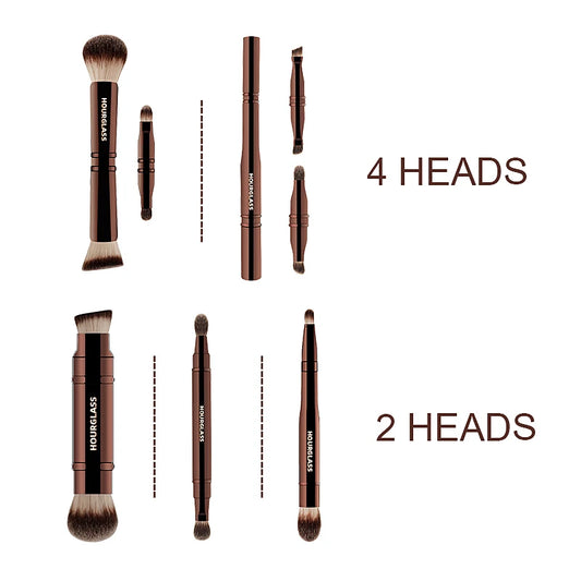 HOURGLASS 4/2 head multifunction hidden makeup brush, for powder foundation concealer eye shadow，good for travel and gift