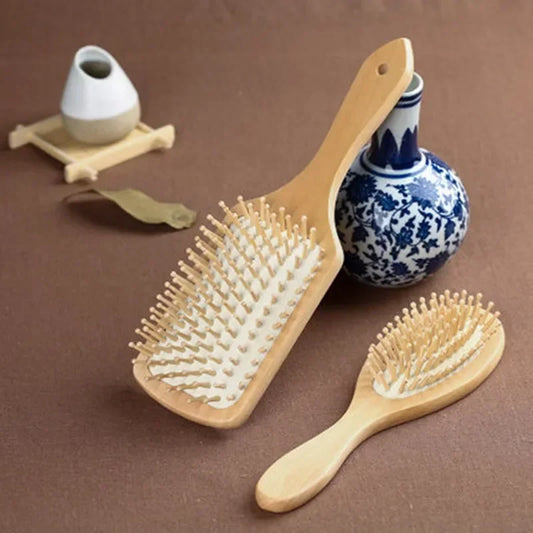 Wood Comb Professional Healthy Paddle Cushion Hair Loss Massage Brush Hairbrush Comb Scalp Hair Care Healthy bamboo comb