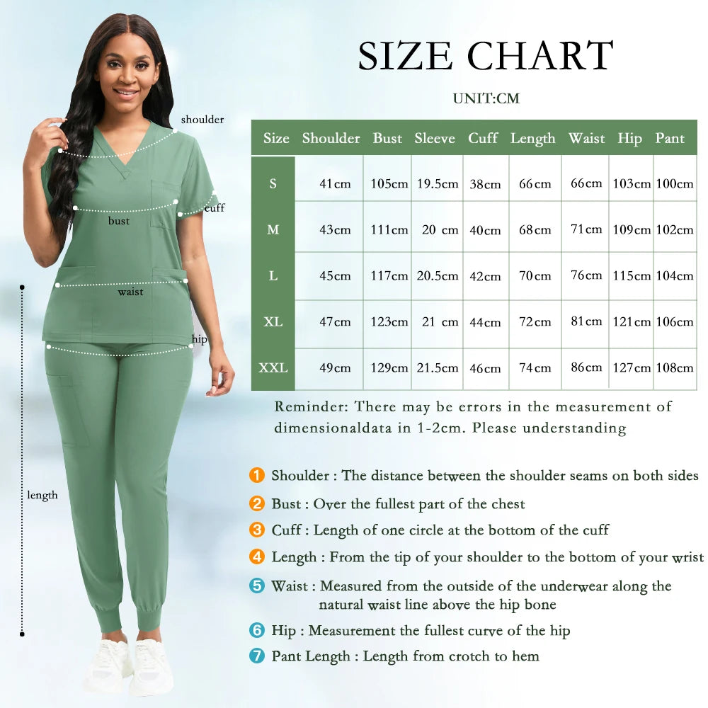 Cleaning Uniform for Women Nursing Scrub Top Pants Medical Suit Pediatric Nanny Work Wear Operating Room Surgical Gown Wholesale