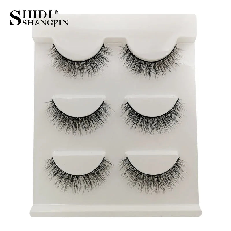 Manga Lashes 5 Pairs Anime Cosplay Faux Mink Lashes Korean Natural short Full Strip Lashes Clear Band Soft Eyelashes Extension