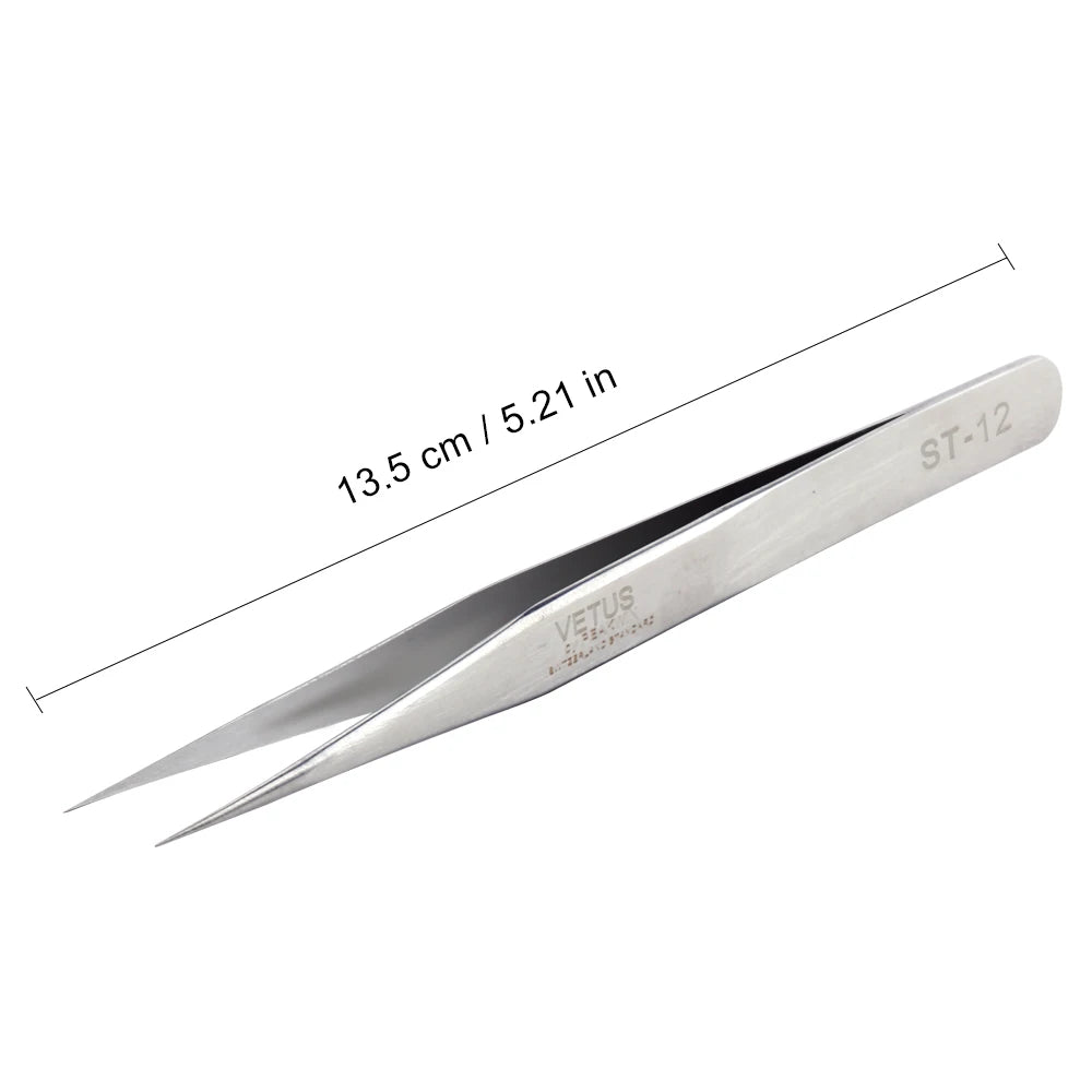 VETUS Stainless Steel Eyebrow Tweezer False Eyelash Extension Tweezers Auxiliary Repair Hyperfine Lashes Tools Make Up Tweezers