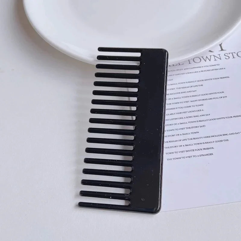 Wide Large Tooth Pocket Hair Comb Acetate Tortoise Shell Anti-static Handmade Marble Leopard Print Hairdressing Combs