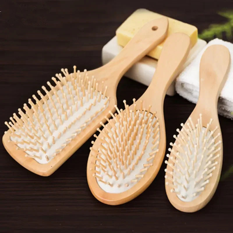 Wood Comb Professional Healthy Paddle Cushion Hair Loss Massage Brush Hairbrush Comb Scalp Hair Care Healthy bamboo comb