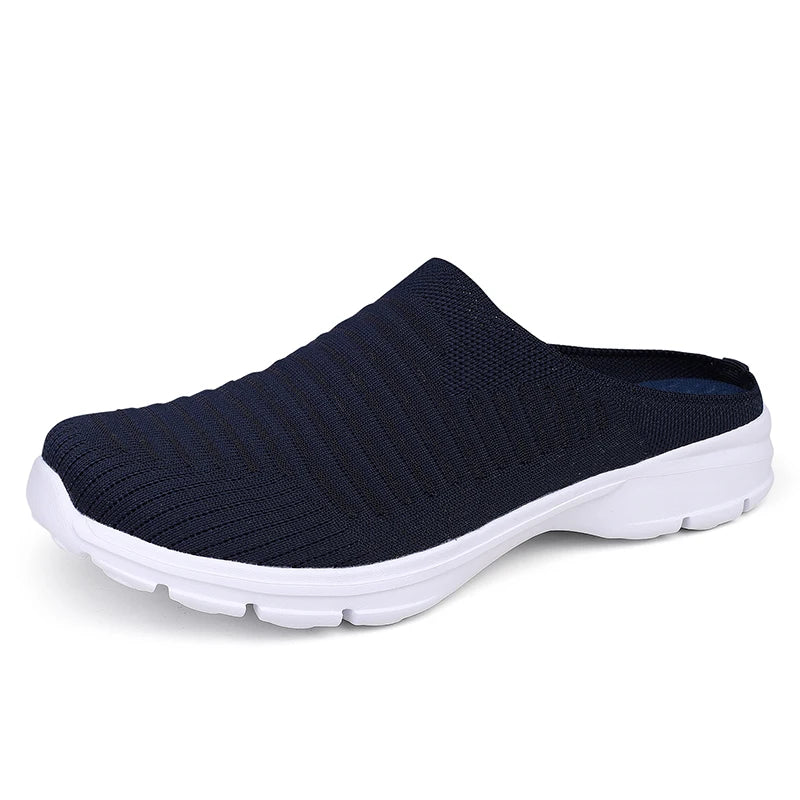 Men Slippers Summer Mesh Breathable Home Indoor Slippers Men Thick Bottom Slides Fashion Couple Walking Shoes Chanclas Hombre