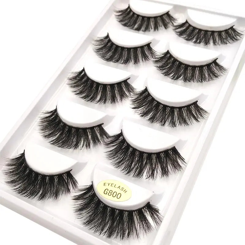 40 Style 5Pairs Natural 3D Mink Eyelashes False Eyelashes Makeup Fake Eye Lashes Faux Cils Make Up Beauty Tools Wholesale 3D-X08