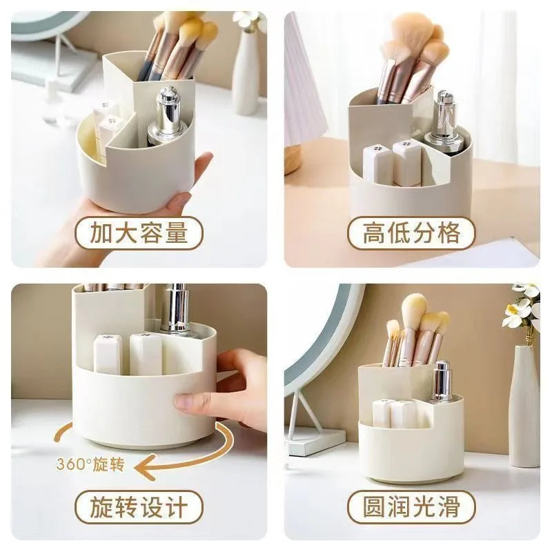 360° Rotating Makeup Brush Holder Cosmet Storag Box Makeup Organiser Lipsticks Make Up Container Vanity Organizer Box