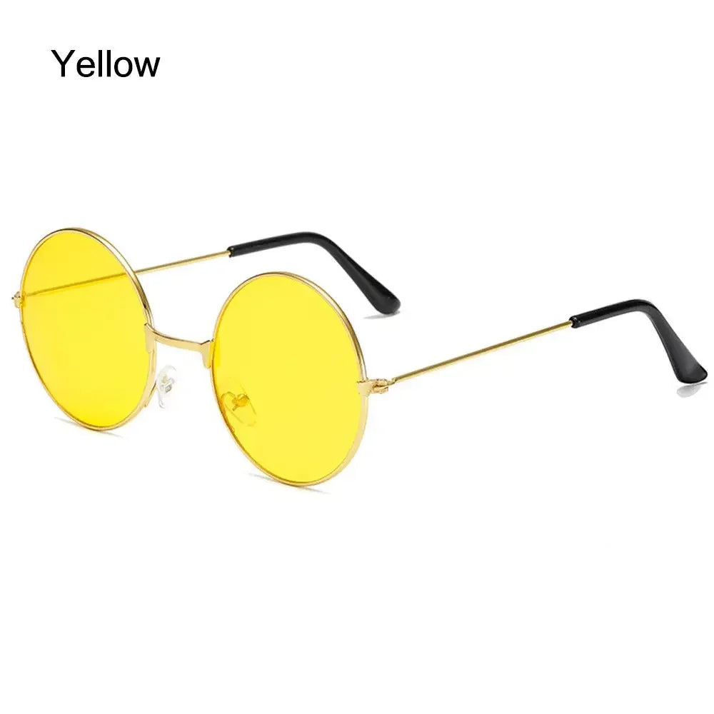 2022 Fashion Retro Round Hippie Sunglasses Circle Metal Sunglasses for Women Men Disco Party Glasses