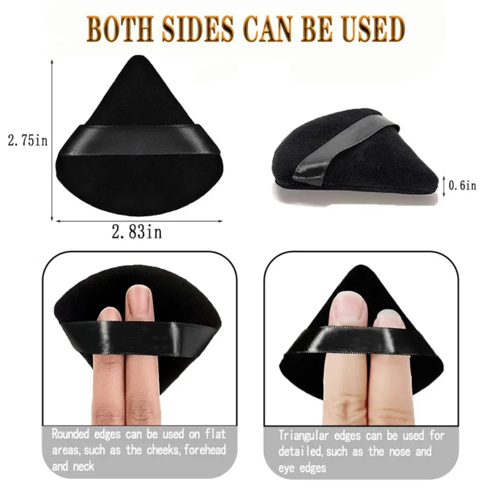 2/6Pcs Triangle Powder Puff Face Makeup Sponge Soft Velvet Cosmetic Puff Blender Beauty Foundation Sponge Make Up Accessories