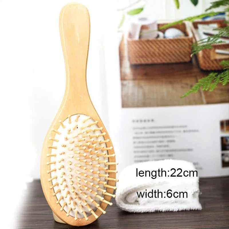 Wood Comb Professional Healthy Paddle Cushion Hair Loss Massage Brush Hairbrush Comb Scalp Hair Care Healthy bamboo comb