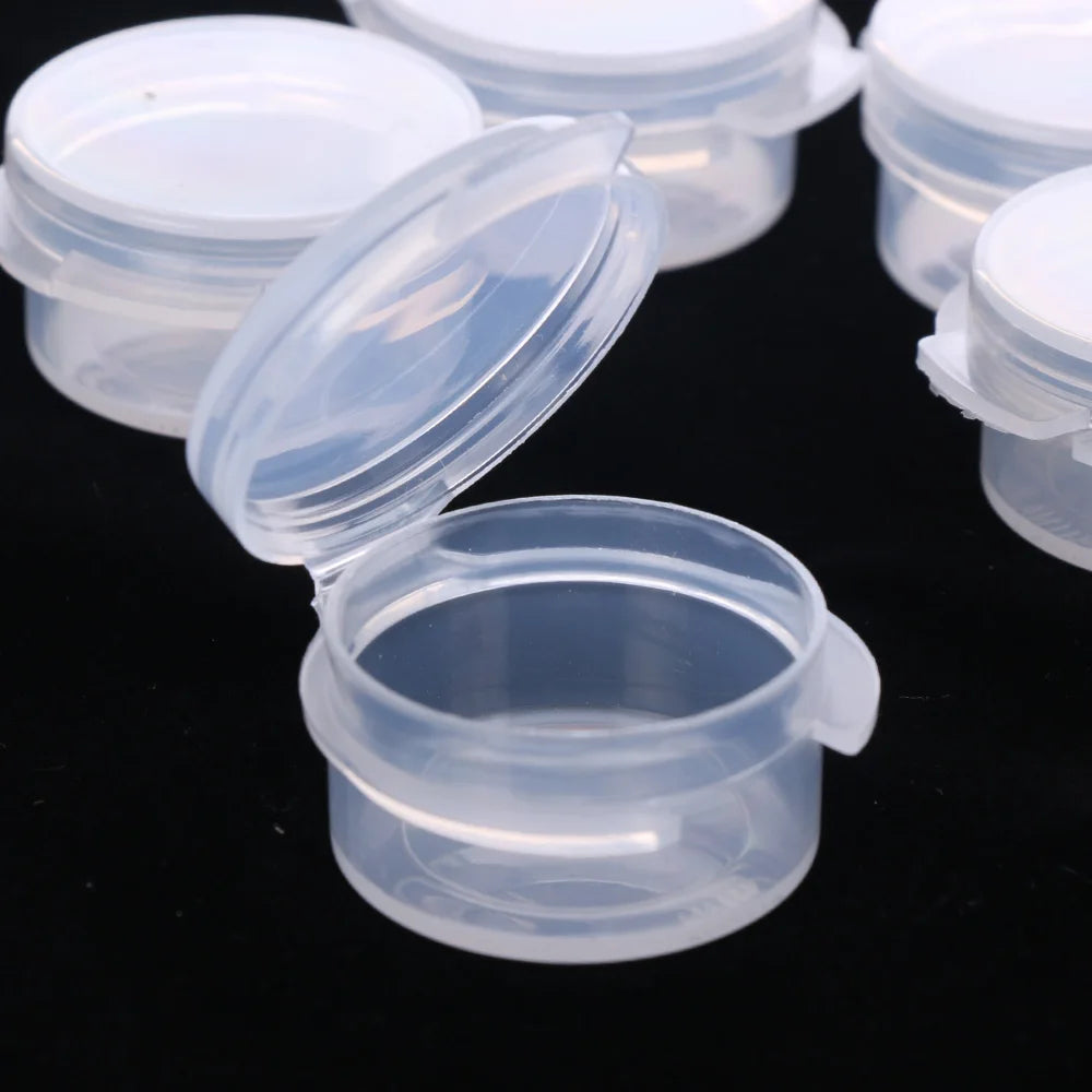 5pc Clear Make Up Jars For Mini Sample Bottle Sealing Pot Face Cream Container Plastic Transparent Cosmetic Case Portable Box