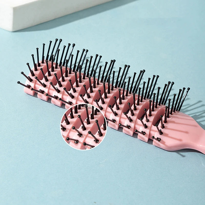 Hollow Hair Scalp Massage Comb Hair Brush Anti-static Wet Dry Curly Detangler Hairbrush Nylon Salon Hair Styling Tools