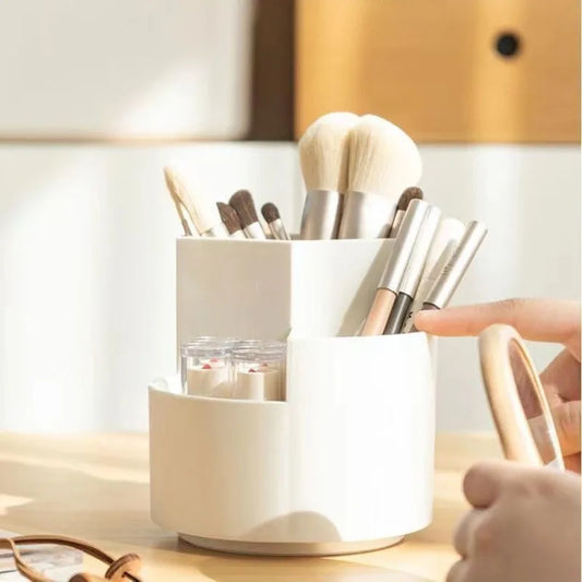 360° Rotating Makeup Brush Holder Cosmet Storag Box Makeup Organiser Lipsticks Make Up Container Vanity Organizer Box