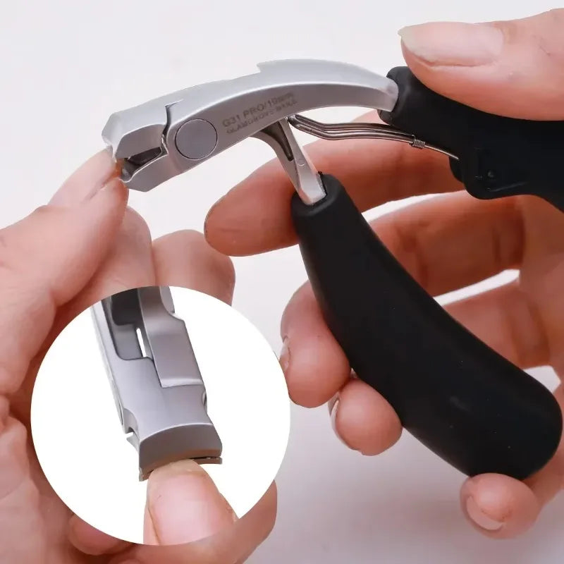 Curved Nail Clippers with Large Opening Three Times Anti-splash Storage Nail Clippers for The Elderly Thick Toenails Heavy Duty