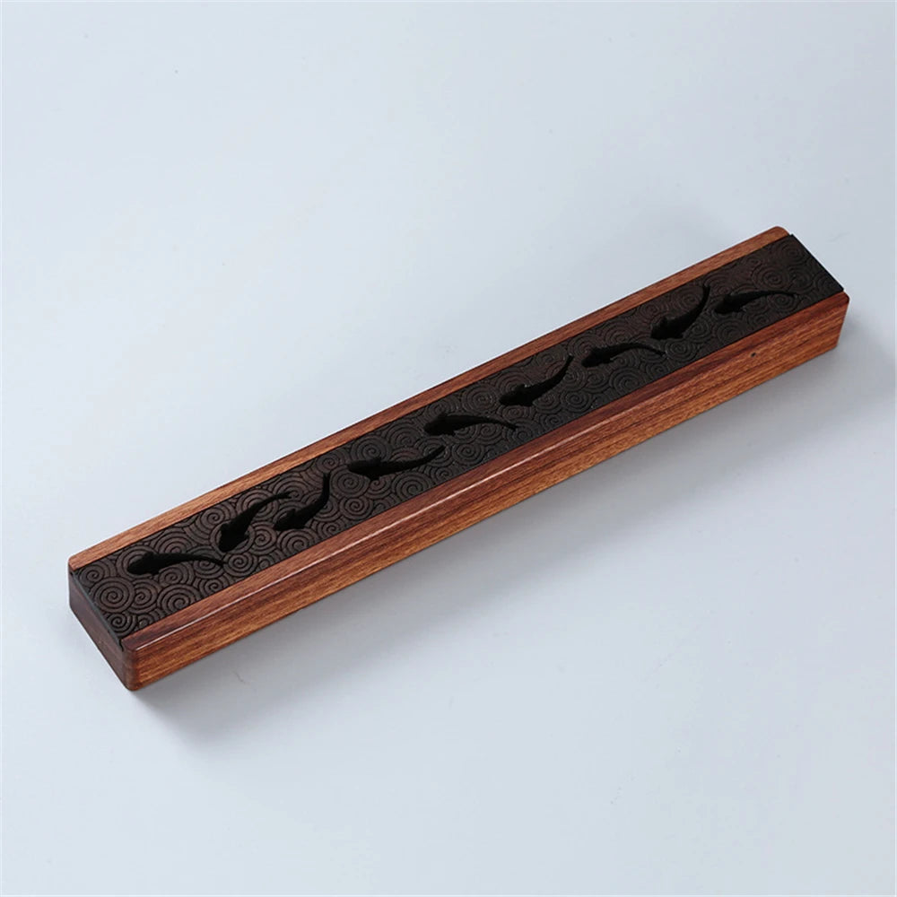 Joss Stick Box The Prajna Paramita Sutra Recumbent Incense Burner Line Incense Censer Vintage Sandalwood Scripture Ebony Wood