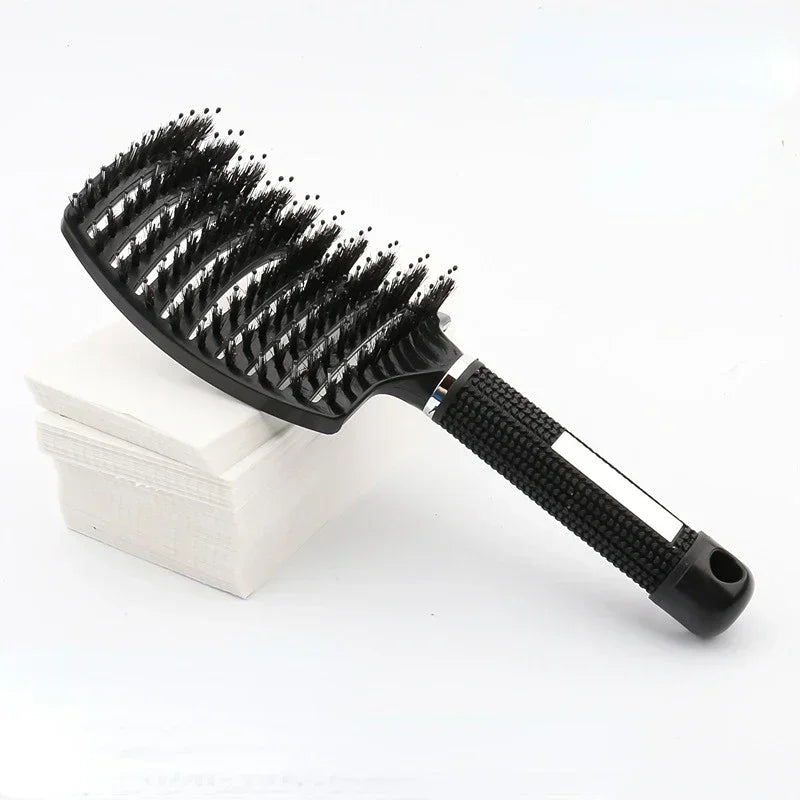 Hair Styling Hair Brush Nylon Comb Cylinder Curly Hair Rolling Comb Thermal Aluminum Tube Round Barrel Comb Curly Tool