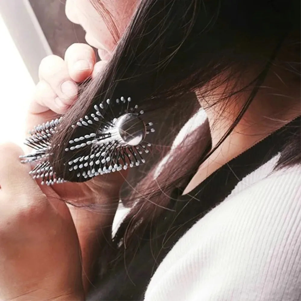 Round Roller Comb Hair Combs Volume Hairbrush Curling Special Pear Flower Buckle Shape Straight Massage Hairdressing заколки