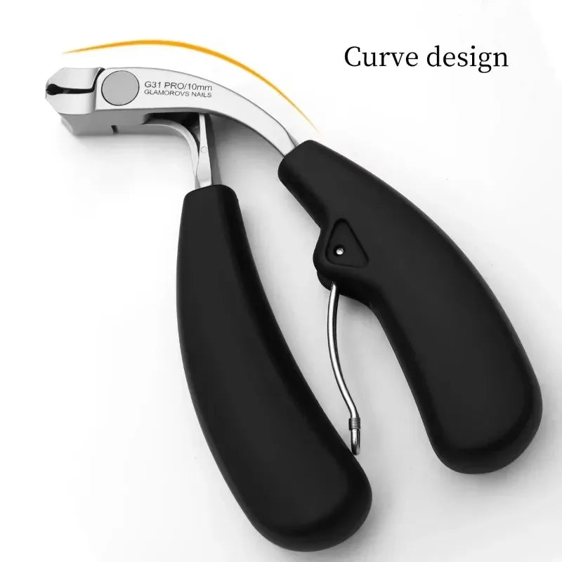 Curved Nail Clippers with Large Opening Three Times Anti-splash Storage Nail Clippers for The Elderly Thick Toenails Heavy Duty