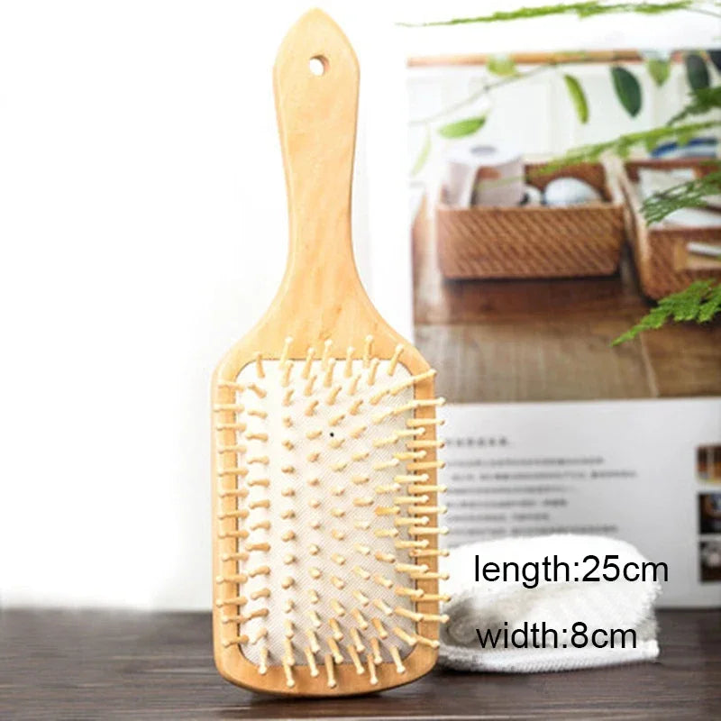 Wood Comb Professional Healthy Paddle Cushion Hair Loss Massage Brush Hairbrush Comb Scalp Hair Care Healthy bamboo comb